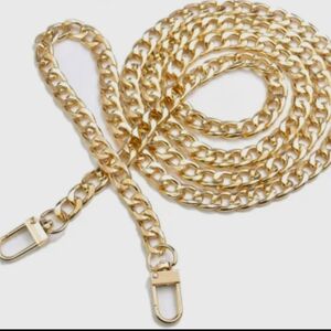 Purse GOLD Chain Strap Replacement, Flat Chain 47.2"